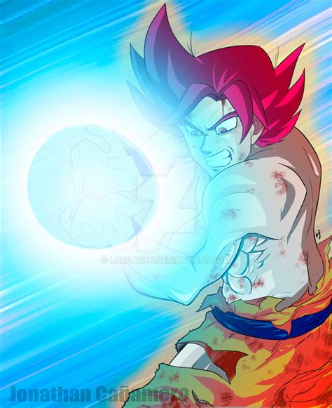 Goku Super Saiyan God By Lordjohn On Deviantart