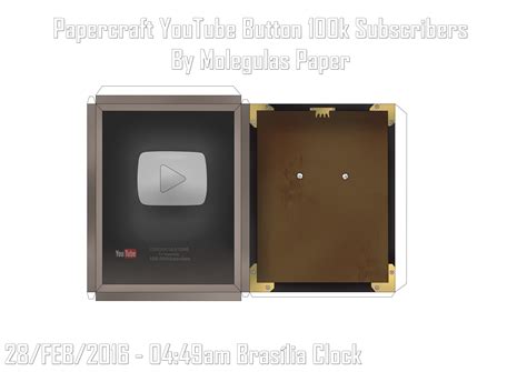 Papercraft Youtube Button 100k Subs By Molegulasdetonados On Deviantart