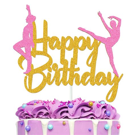 Buy Gymnastics Cake Topper Happy Birthday Sign Cake Decorations For