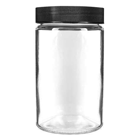 10oz Glass Jars With Black Caps 14 Grams 72 Count Green Tech Packaging Inc