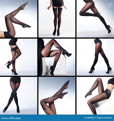 collage de piernas femeninas en medias imagen de archivo imagen de hermoso standing 38489873