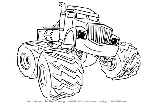 Blaze and the monster machines coloring pages crusher. Step by Step How to Draw Crusher from Blaze and the ...