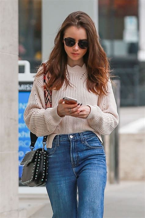 Lily Collins Casual Style Heads To The Skin Care Salon In Beverly