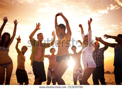 People Celebration Beach Party Summer Holiday Stock Photo Edit Now