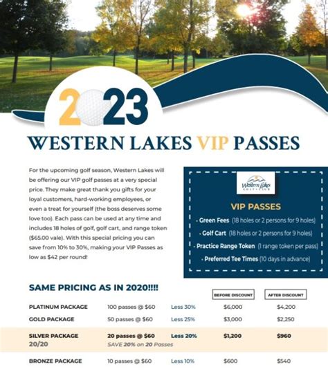 Western Lakes Vip Golf Passes Western Lakes Golf Club