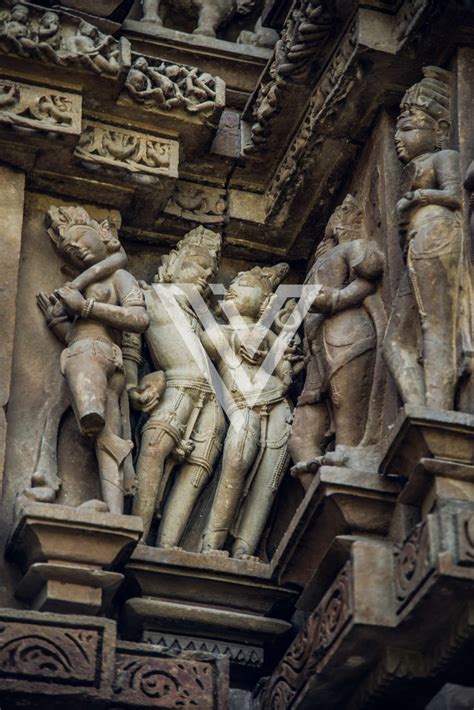 Sculptures On The Walls Of Khajuraho Temple Indievisual