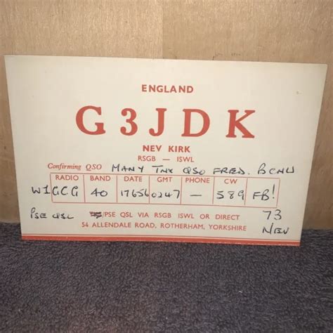 Vintage Ham Radio Qsl Card 1956 England £1508 Picclick Uk