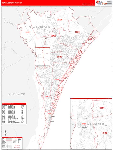 Wilson County Nc Zip Code Wall Map Red Line Style By Marketmaps 77f