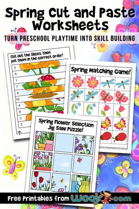Spring Cut And Paste Worksheets Woo Jr Kids Activities Childrens