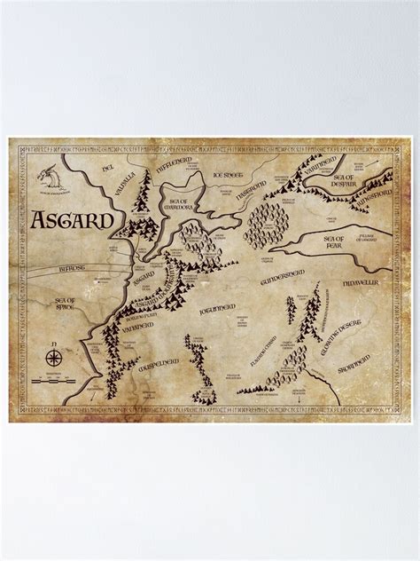 Map Of Asgard Poster By Moviemaniacs Redbubble