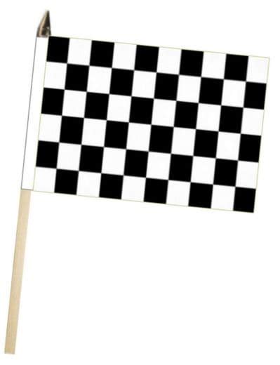 Black And White Checkered Large Hand Waving Flag