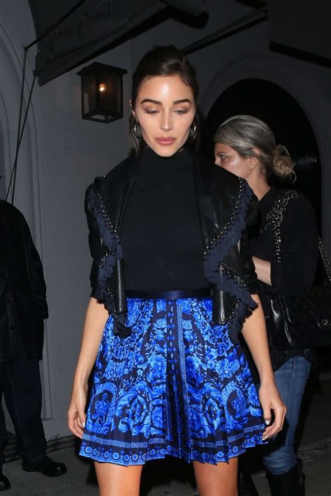 Olivia Culpo In Frilly Black And Blue Dress Arriving At Craigs In La