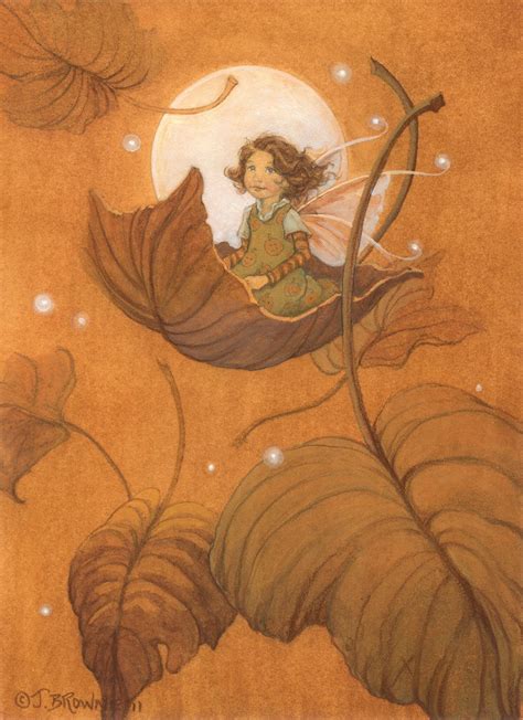 Autumn Leaf Fairy Signed 85x11 Print Illustration Par Brownieman Fairy