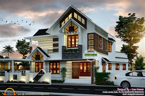 Modern And Traditional Big House In Kerala Hd Image