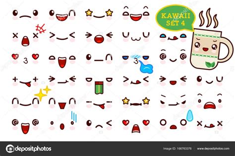 collection of sweet kawaii emoticon emoji set of cute cartoon manga my xxx hot girl