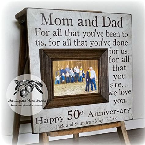 Although the history is a bit fuzzy, there is evidence of husbands giving their wives silver and gold on their 25th and 50th wedding anniversaries. Anniversary Gifts for Parents: Amazon.com