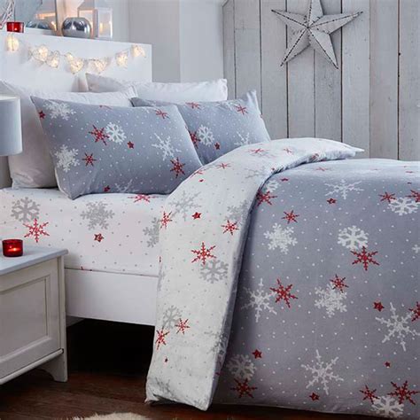 Fusion Christmas Snowflake 100 Brushed Cotton Fitted Sheet Ebay