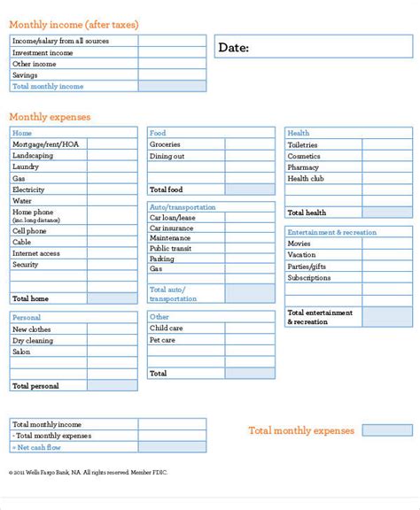 Templates For Budgets Monthly Doctemplates