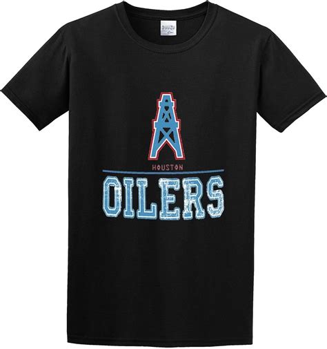Houston Oilers Logo Men Cotton Blend Shirt Color：black Size： Xl
