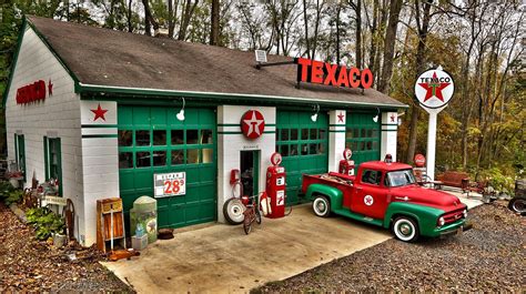 Vintage Texaco 1955 T Bird And Ford 56 F 100 Truck 32 Flickr Old