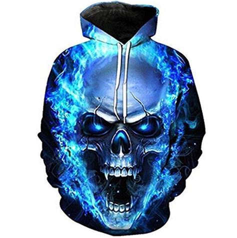 Blue Skull Hoodie Baws Jordan 13 Hyper Royal Hoodie Print