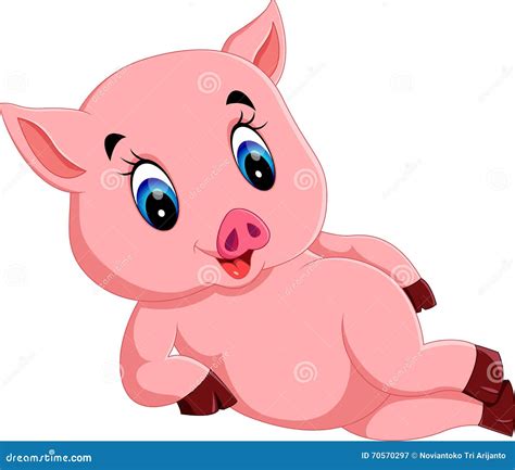 Cute Baby Pig Cartoon Stock Vector Illustration Of Pork 70570297