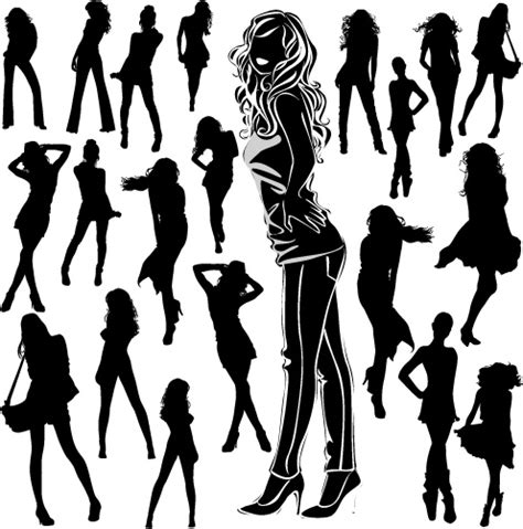 Different Women Silhouettes Vector Free Vector In Encapsulated