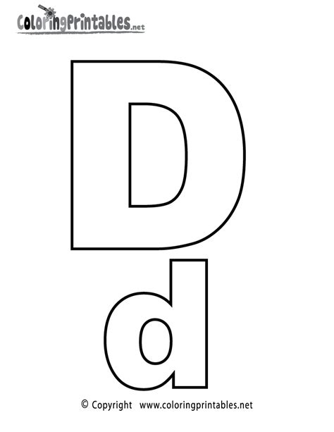 Alphabet Letter D Coloring Page - A Free English Coloring Printable