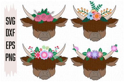 Bull Cow Farm Floral Graphic By Lerastudio Creative Fabrica