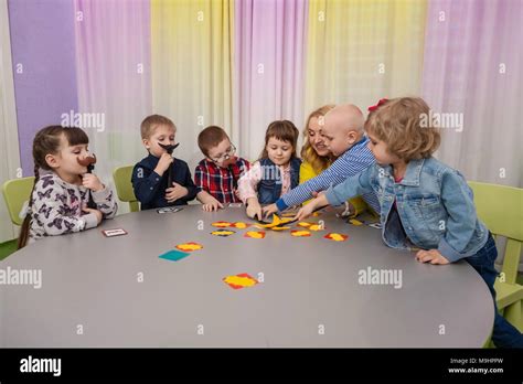 Children Play Board Games Stock Photo Alamy