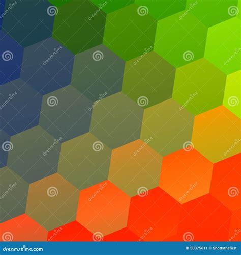 Colorful Abstract Geometric Background With Hexagonal Shapes Mosaic