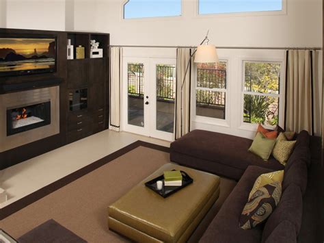 70+ living room ideas that will leave you wanting more. Contemporary Brown Living Room with Entertainment Center ...
