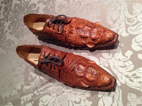 Genuine Crocodile Skin Mens Shoes Leather Alligator 100 Handmade