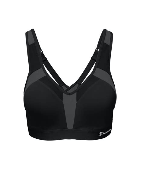 Champion Synthetic Motion Control Cross Back Sports Bra In Black Lyst