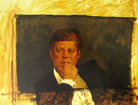 Vintage Art James Wyeth Portrait Of President John F Kennedy 1967