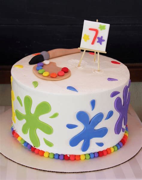Rainbow Art Party Art Paint Cake Artist Birthday Party Art Birthday
