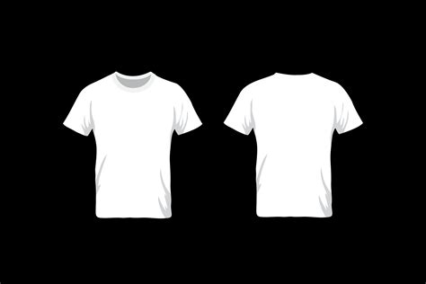 Blank White T Shirt Template Front And Back View 10227315 Vector Art