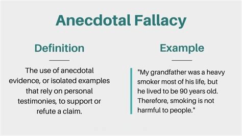 Anecdotal Fallacy Why Is The Use Of Anecdotal Evidence Fallacious