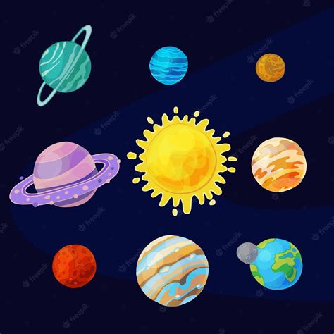 Premium Vector Planets Of Solar System Cartoon Set Vector Illustration