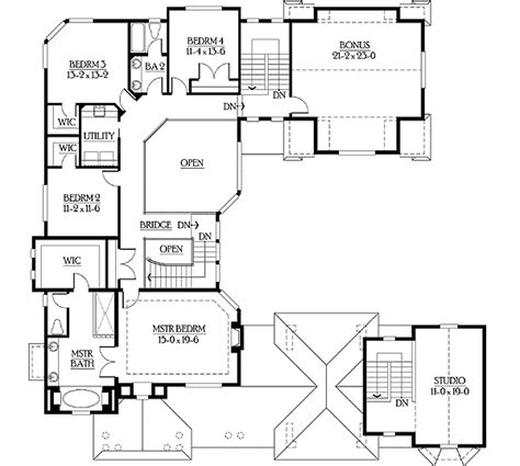 U Shaped Home Plan With Video Tour 23195jd 2nd Floor Master Suite