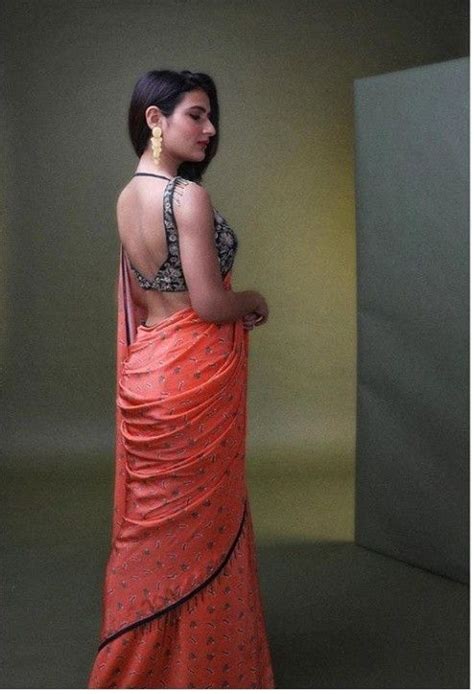 fatima sana sheikh saree blouse designs beautiful saree saree backless desi girl image