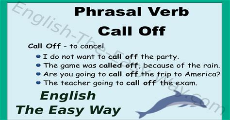 Call Off Phrasal Verbs English The Easy Way