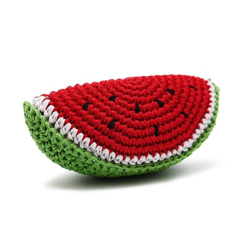 Watermelon Crochet Dog Toy With Squeaker Puplife Dog Supplies