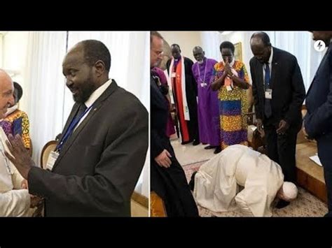 Pope Francis Kisses Feet Of South Sudan Rival Leaders Youtube