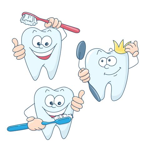Art On The Topic Of Childrens Dentistry Cute Cartoon Healthy And