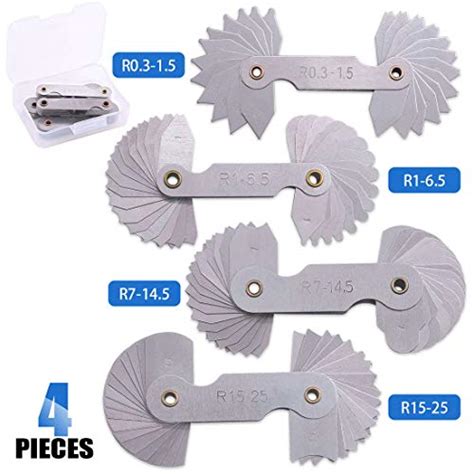 Radius Gauge Internalexternal Arc Gage Blades Set R15 25mm 32 Pieces