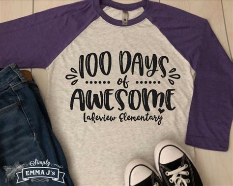 100 days of school shirt teacher days of awesome 100 days of | Etsy | School shirts, 100 days of 