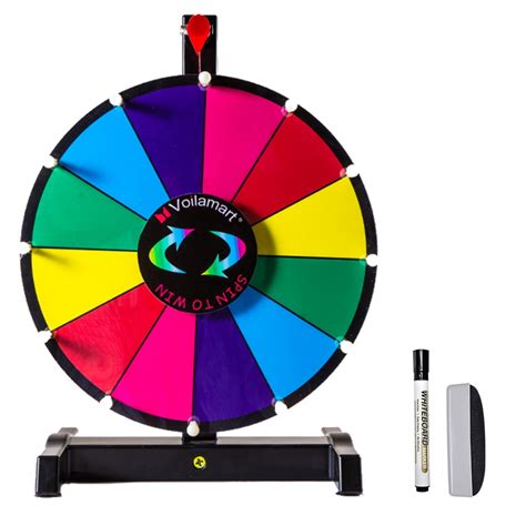 Voilamart 12 Tabletop Spinning Prize Wheel 12 Slots With Durable Plastic Base Dry Erase 2