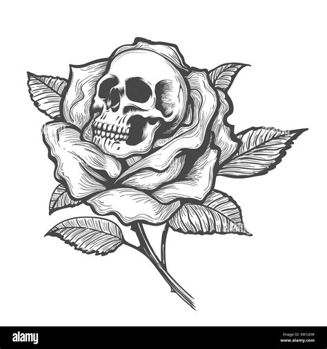 How To Draw A Skull And Roses Tattoo Step By Step Tat