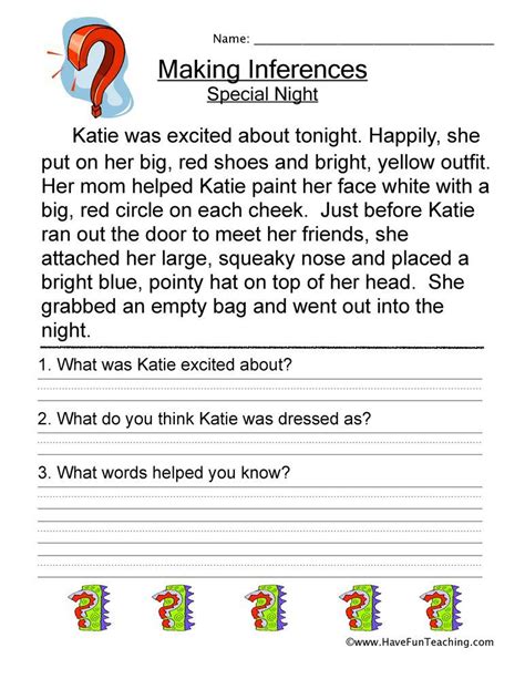 Third Grade Inferencing Worksheet